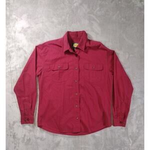 Cabela’s Button Shirt Womens M Berry Color Long Sleeve Outdoor Hiking Athleisure